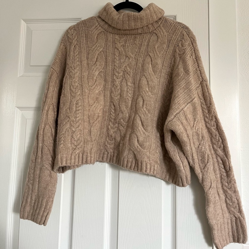 Cropped Turtleneck Sweater